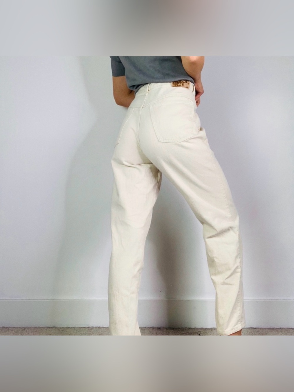 100% Cotton Marithe Francois Girbaud Off-White Vintage Jeans sz 32